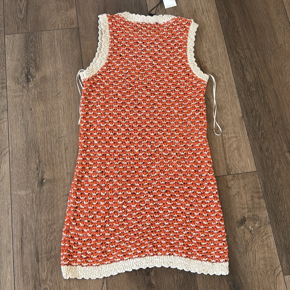 Zara Charming Orange Knit Kids Dress - Picture 4 of 7